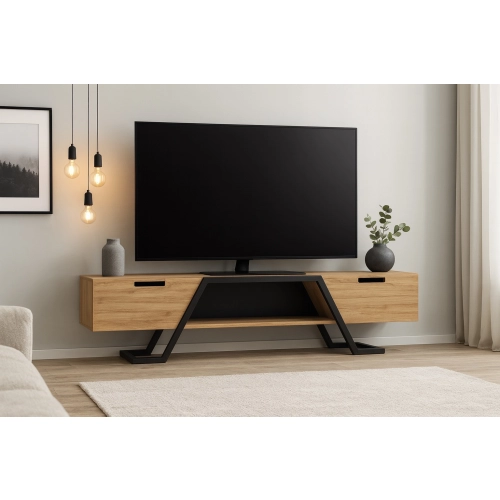 Szafka RTV-74 Drewno Lite Dąb Loft Lakier Rozmiary od 100 cm do 200 cm PREMIUM